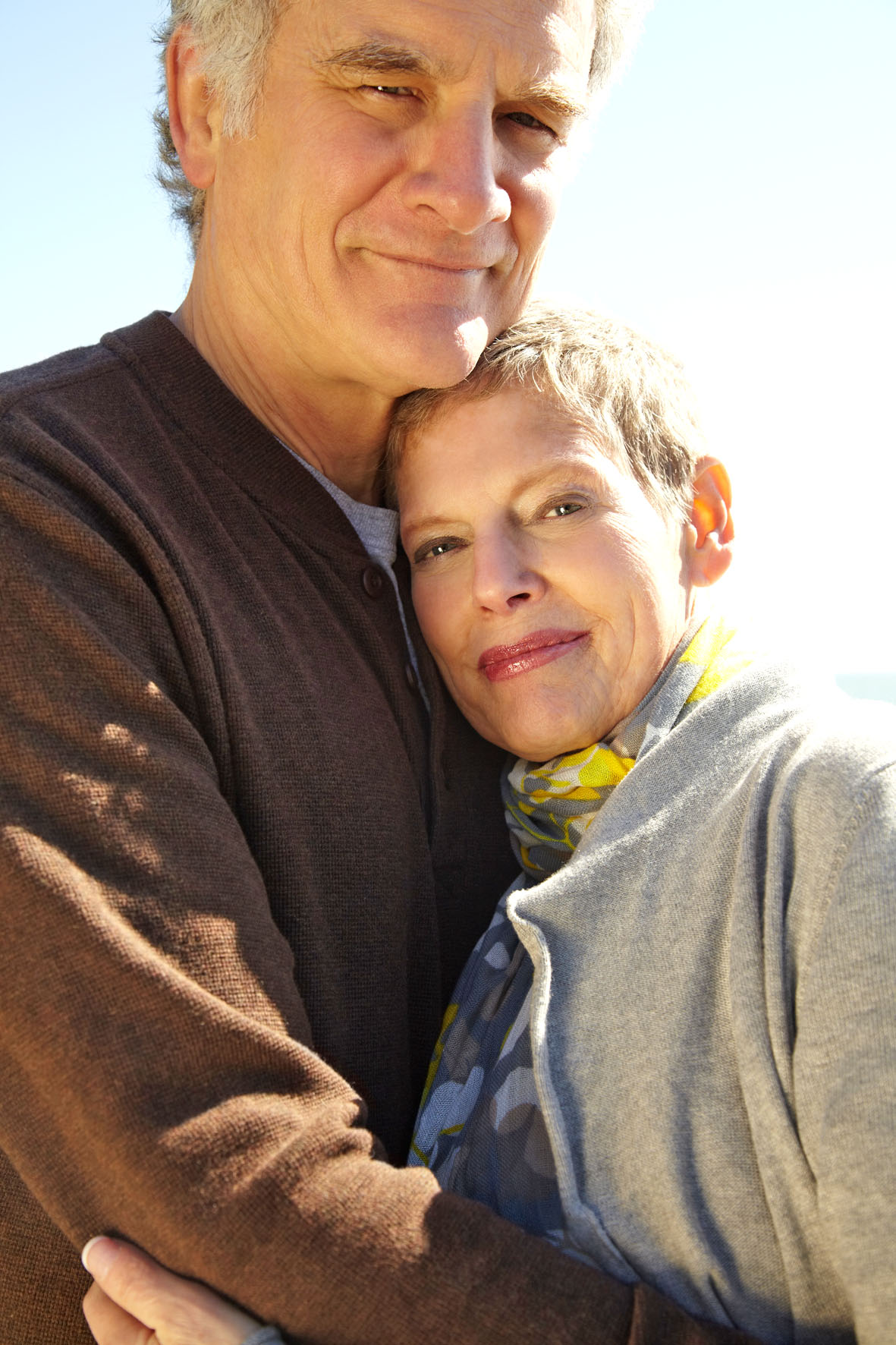 Senior Couple Embracing Outdoors